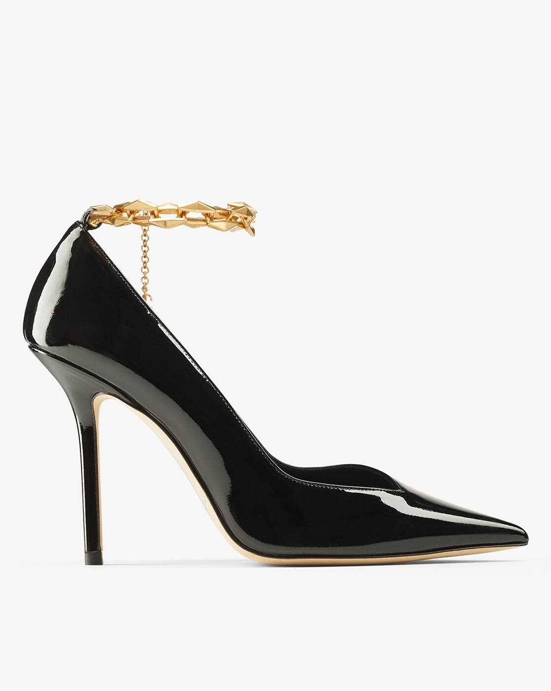 Buy Jimmy Choo Diamond Talura 100 Soft Patent Pumps | Black Color