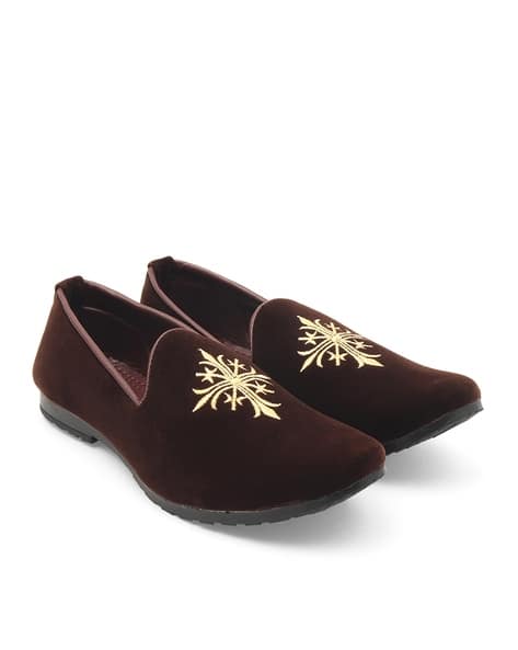 Boys Embroidered Slip-On Loafers