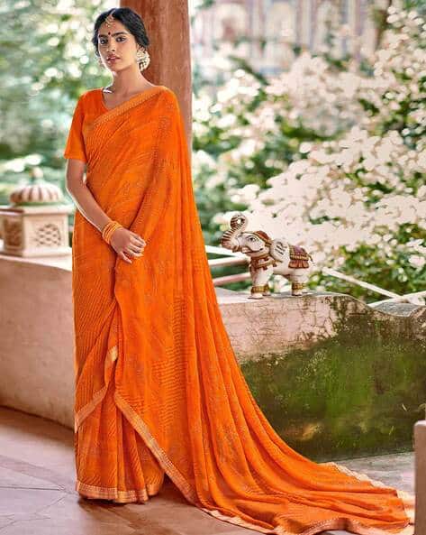 TRAFAART Indischer Sari Damen - Seidenkleid Mit Ungenähtem Blusenteil