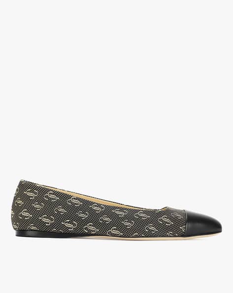 Buy Jimmy Choo Watson Flat JC Monogram Leather & Jacquard