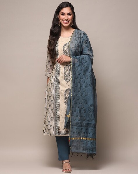 Women Paisley Print 3-Piece Dress Material Price in India
