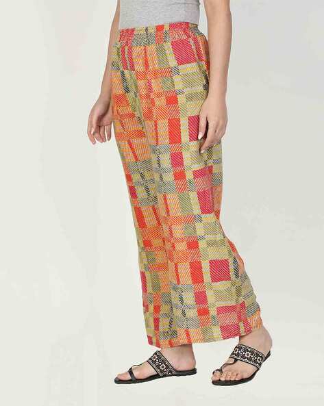 Printed Palazzos with Elasticated Waistband Price in India