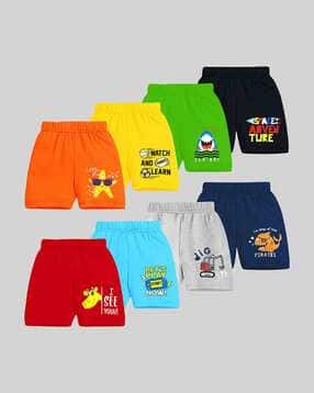 kuchipoo Pack of 8 Graphic Print Shorts with Elasticated Waist-picture-28