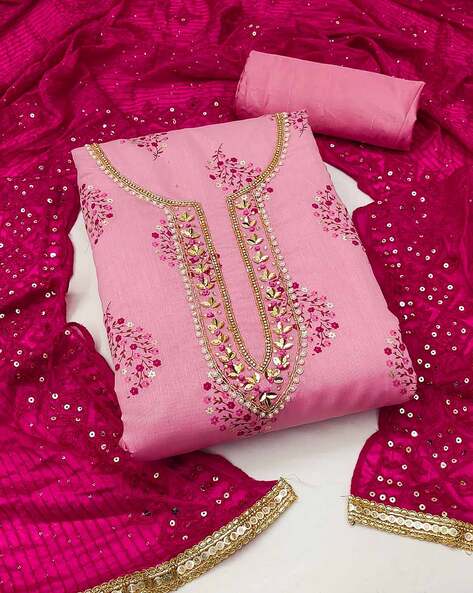 Women Embellished 3-Piece Dress Material Price in India