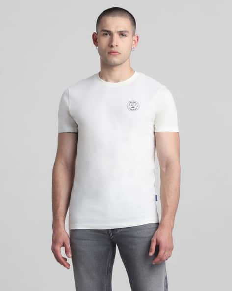 Jack & Jones Men Slim Fit Crew-Neck T-Shirt with Brand Print