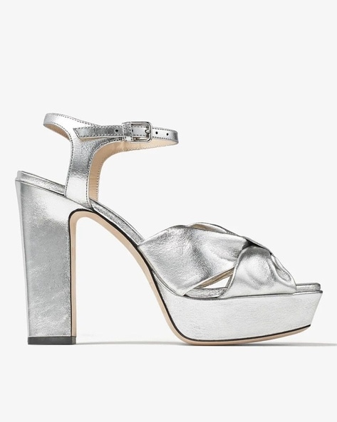 Jimmy Choo Azia 95mm Metallic Leather Sandals - Farfetch