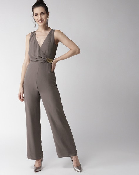 V best sale neck pantsuit