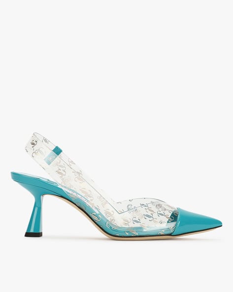 Buy Jimmy Choo LIYA 65 JC Monogram Plexi and Latte Nappa Slingback