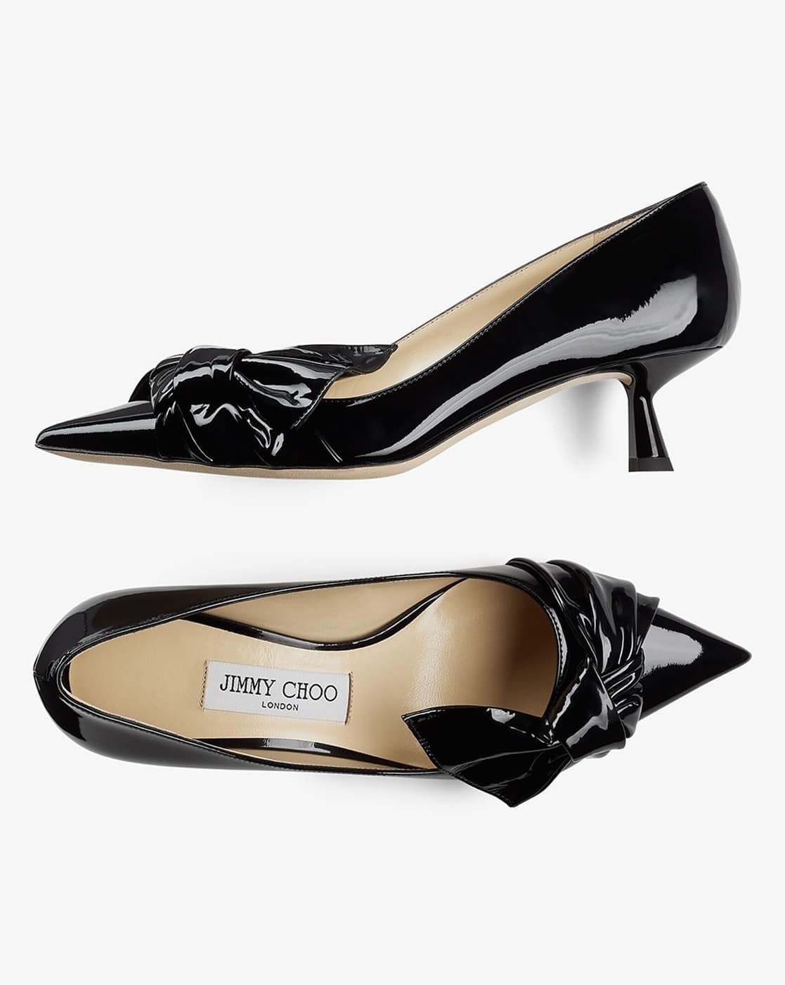 Buy Jimmy Choo Elinor 45 Soft Patent Pumps | Black Color