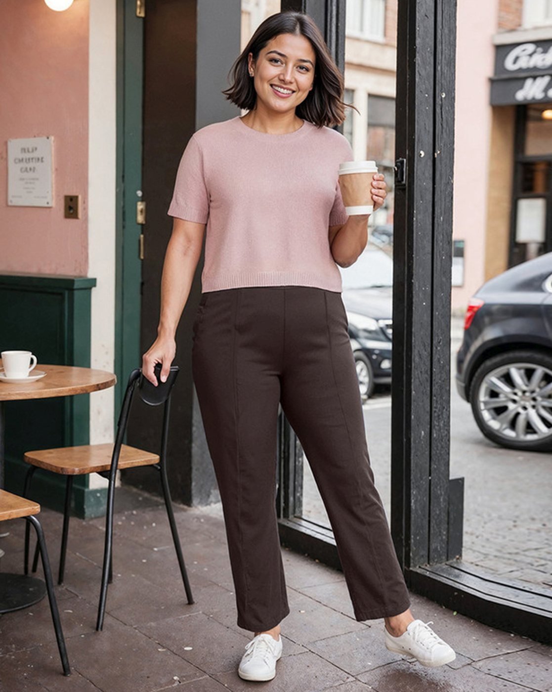 Buy Brown Trousers & Pants for Women by BLISSCLUB Online