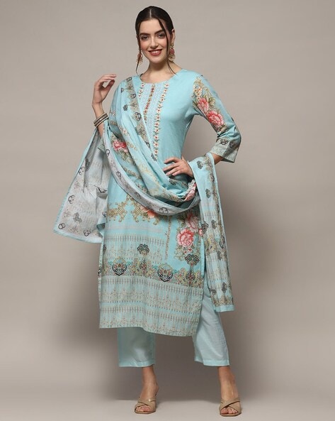 Women Floral Print 3-Piece Dress Material Price in India