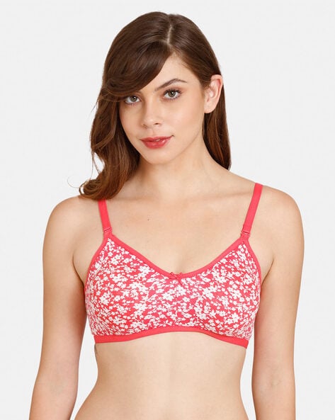 Buy Printed Underwired Padded T-shirt Bra with Adjustable Straps