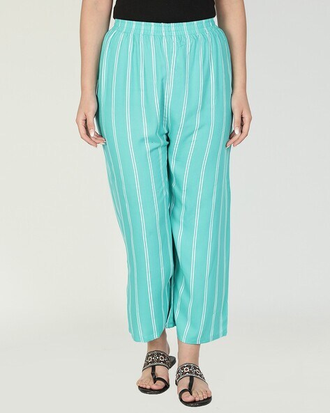 Striped Palazzos with Elasticated Waistband Price in India