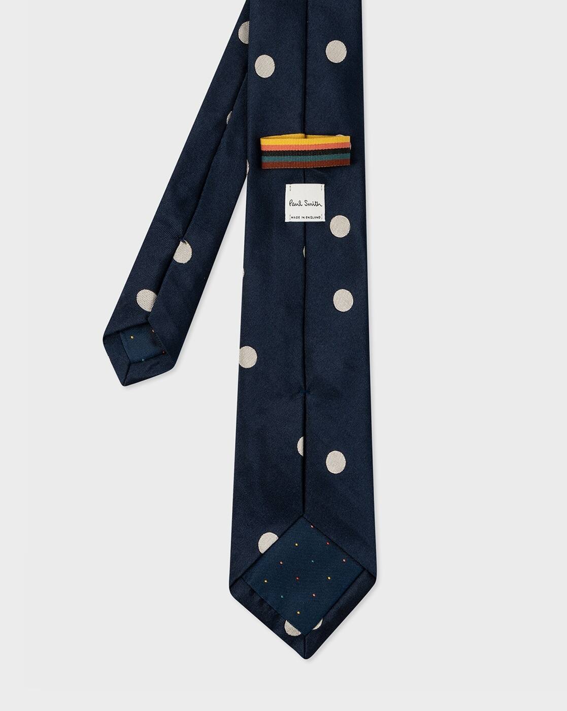 Buy PAUL SMITH Silk Polka-Dot Tie | Navy Blue Color Men | AJIO LUXE