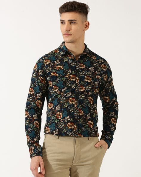 Mens Shirt Apparel Vans Floral Long Sleeve Men Floral Print Slim - Main Image