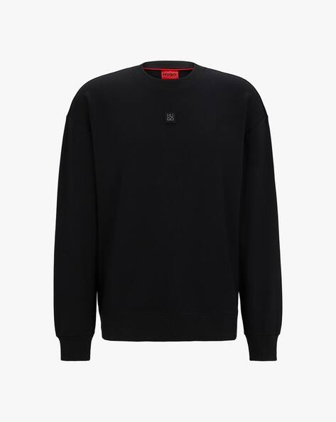 Buy HUGO Stretch Cotton Stacked Logo Regular Fit Sweatshirt  