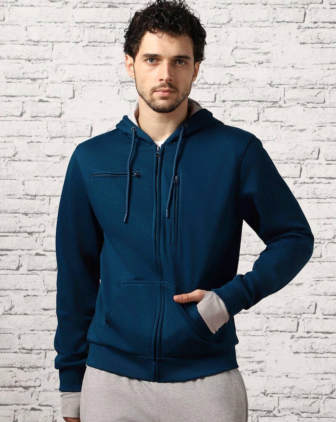 BIO WEAR モンスタージップフーディ　ネイビー Buy Nobero Men 15 Features in 1 Zipper T Online | Ajio.com