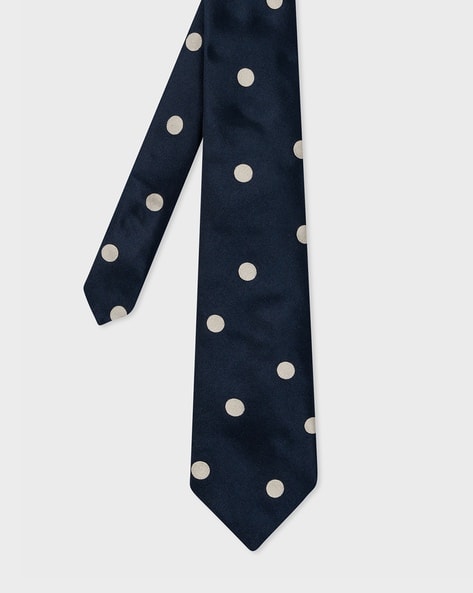 Buy PAUL SMITH Silk Polka-Dot Tie | Navy Blue Color Men | AJIO LUXE