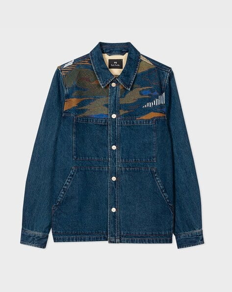 ジャケット・アウター Paul Smith denim Napoleon jacket 40 Buy PS PAUL SMITH Cozy Cotton Denim Jacket | Colour Wash Blue
