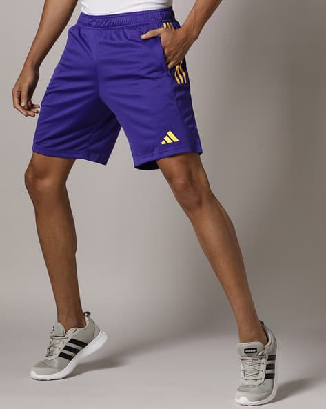 Men Regular Fit Football Shorts with Brand Print