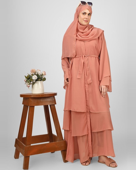 Peach abaya dress best sale