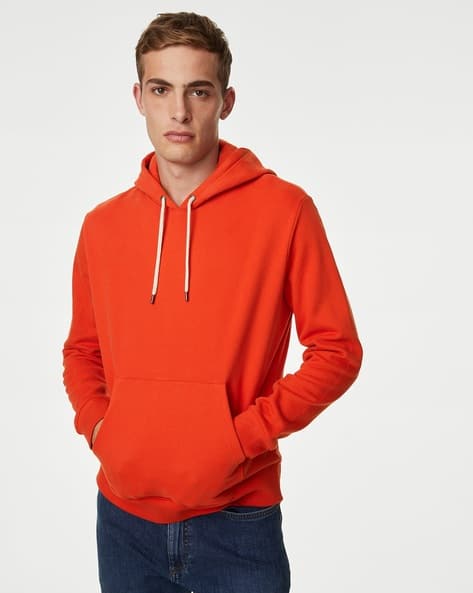 Unisex Bright Orange Sweatshirt Men Regular Fit Hoodie