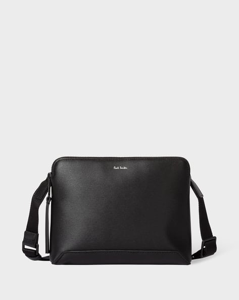 Buy PAUL SMITH Leather Musette Bag | Black Color Men | AJIO LUXE