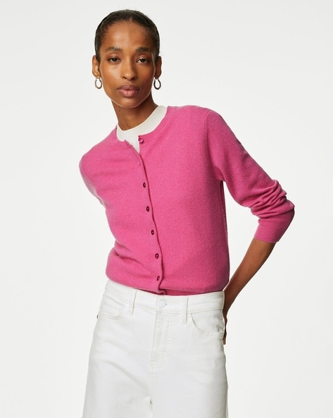 Buy Pink Sweaters Cardigans for Women by Marks Spencer Online Ajio