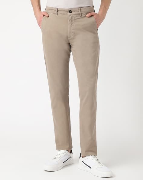 Stretchable Cotton Gabardine Slim Fit Trousers