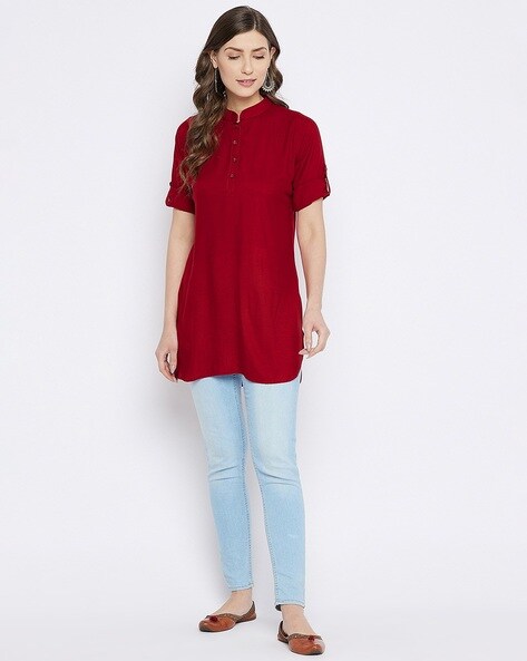 Buy Maroon Kurtas Kurtis for Women by THE PAJAMA FACTORY Online Ajio