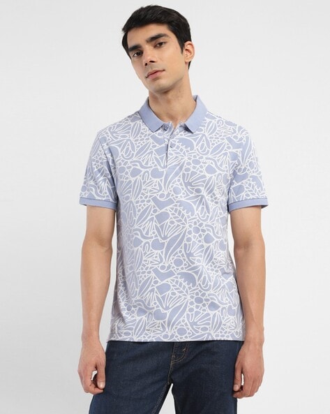 Men Printed Regular Fit Polo T-Shirt