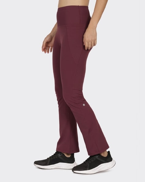 Buy Blissclub Women Burgundy The Ultimate Leggings with 4 pockets and  perfect ankle length online