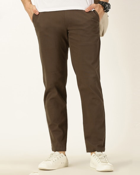 Buy Olive Green Trousers & Pants for Men by THOMAS SCOTT Online