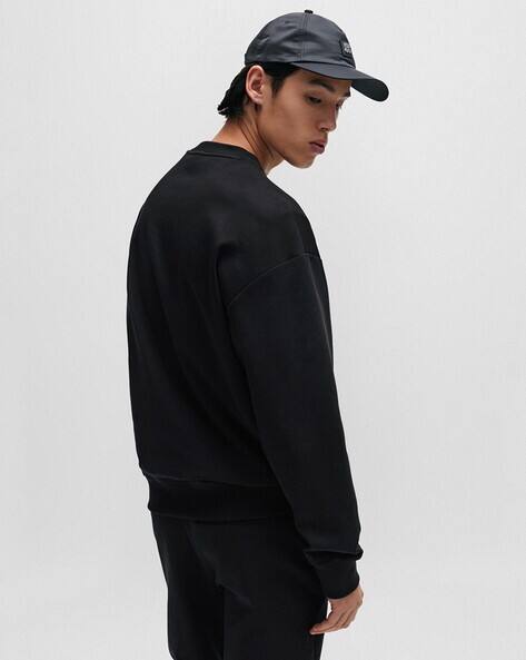 Buy HUGO Stretch Cotton Stacked Logo Regular Fit Sweatshirt  