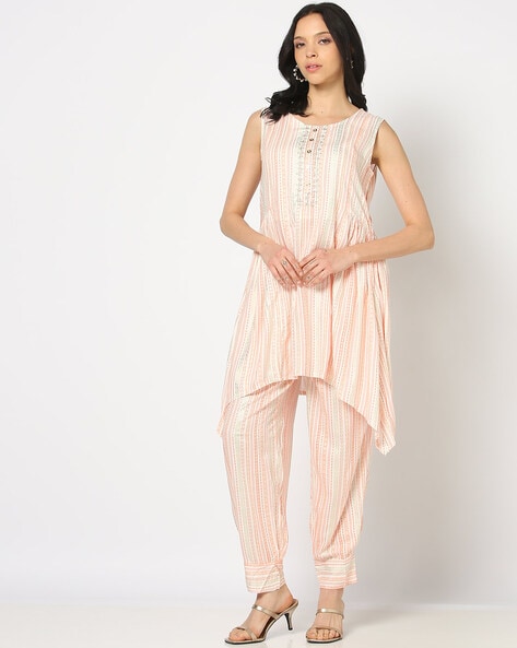 Women Printed Relaxed Fit A-Line Kurta & Pants Set