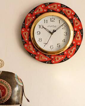 ecraftindia Art Deco Wooden Handcrafted Wall Clock-picture-29