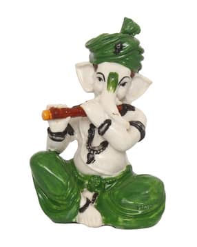 ecraftindia Lord Ganesha Playing Flute Showpiece-picture-12