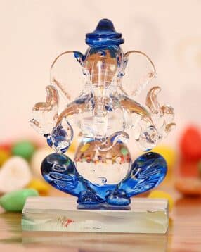 Blue & Transparent Double Sided Crystal Car Ganesha Showpiece-image-10