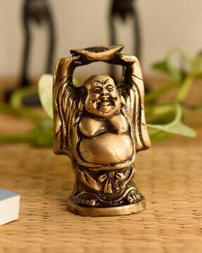 Antique Brass Laughing Buddha Idol-image-18