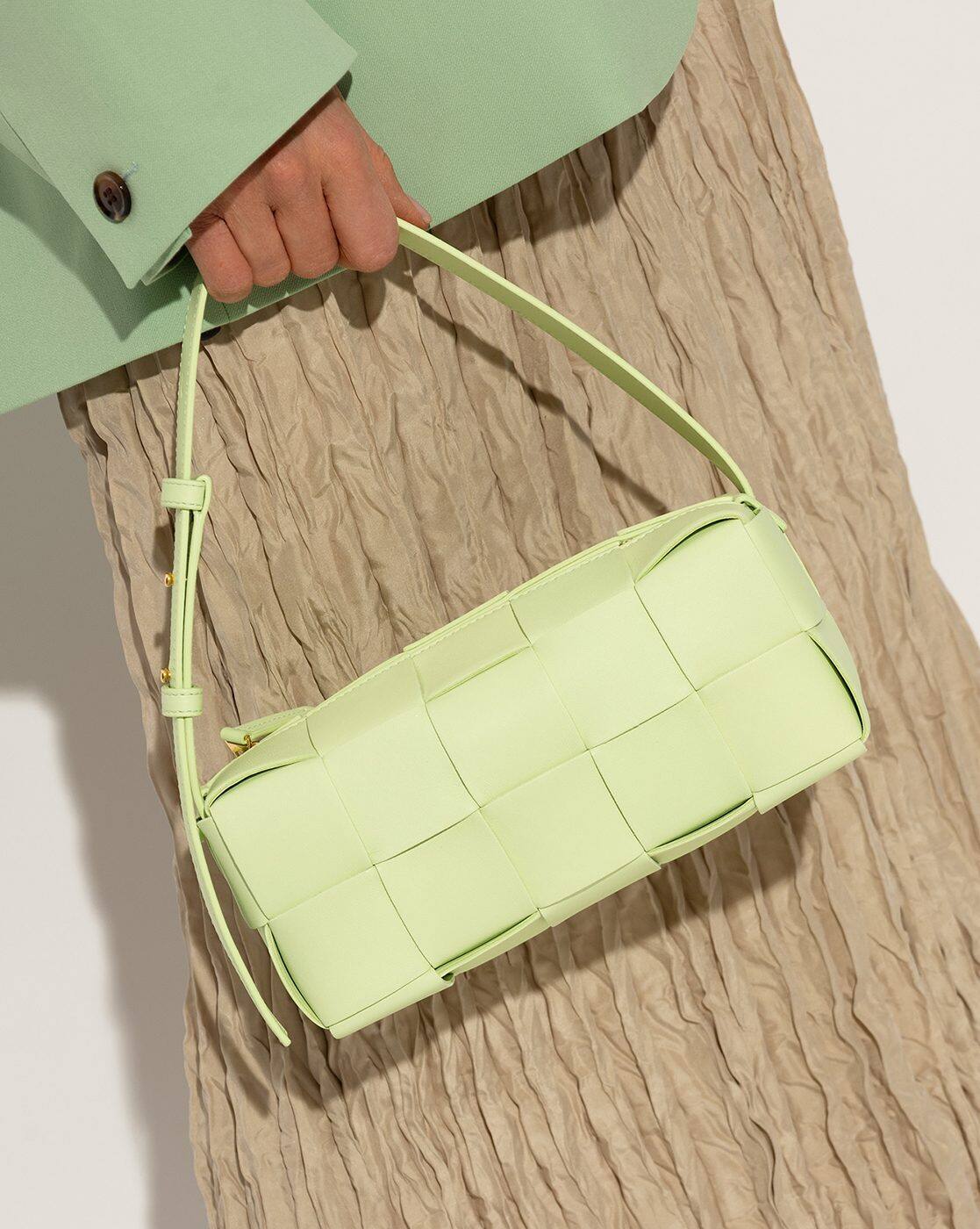 【BOTTEGA VENETA】Mini Leather Cassette Bag New Sage -1117Wx1400H-410385348-3579-