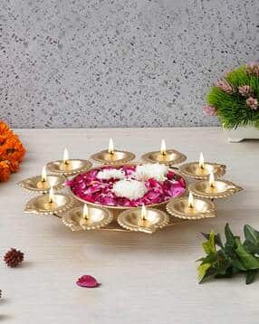 ecraftindia Handcrafted Urli with 10-Diyas-picture-17
