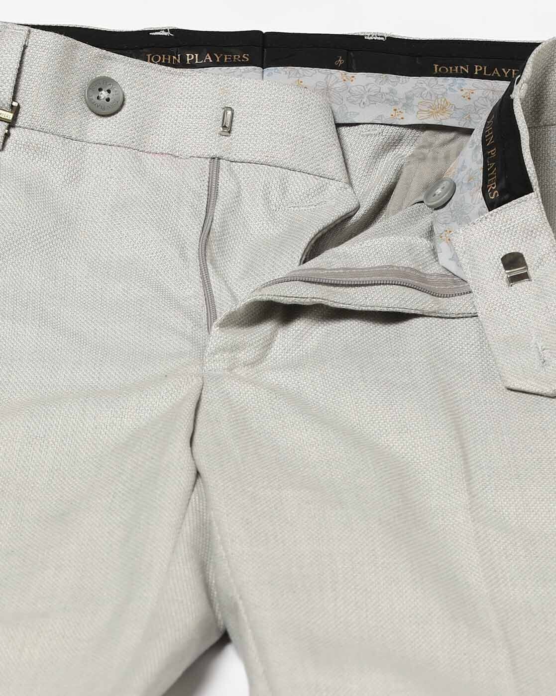 Men Low-Rise Slim Fit Flat-Front Trousers