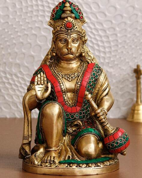 Buy Lord Hanuman Round Base Decorative Brass Figurine Online at Best Prices  in India - JioMart.
