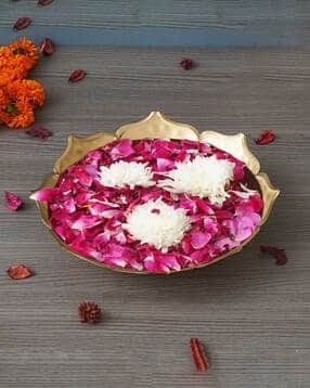 ecraftindia Gold-Plated Metal Lotus Urli-picture-17