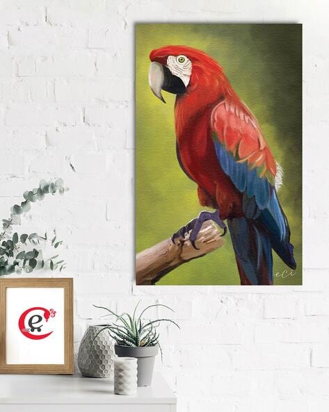 Parrot On Tree Canvas Wall Painting