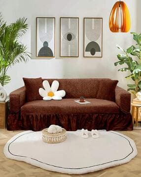 cortina eyelet curtain 3 Seater Sofa Couch Cover with Frill-picture-27