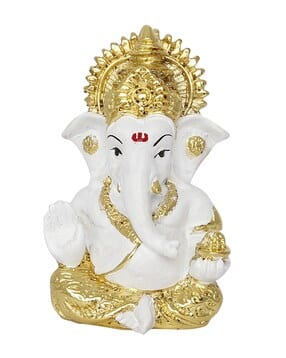Gold Plated  White Siddhivinayak Ganesha Antique-image-34