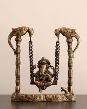 Brass Lord Ganeshs on Peacock Swing