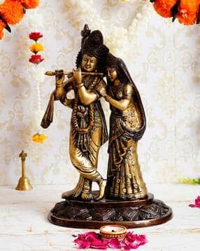 Radha Krishna Handcrafted Idol Pair-image-3