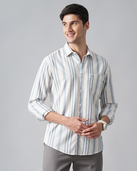 Men Striped Slim Fit Shirt